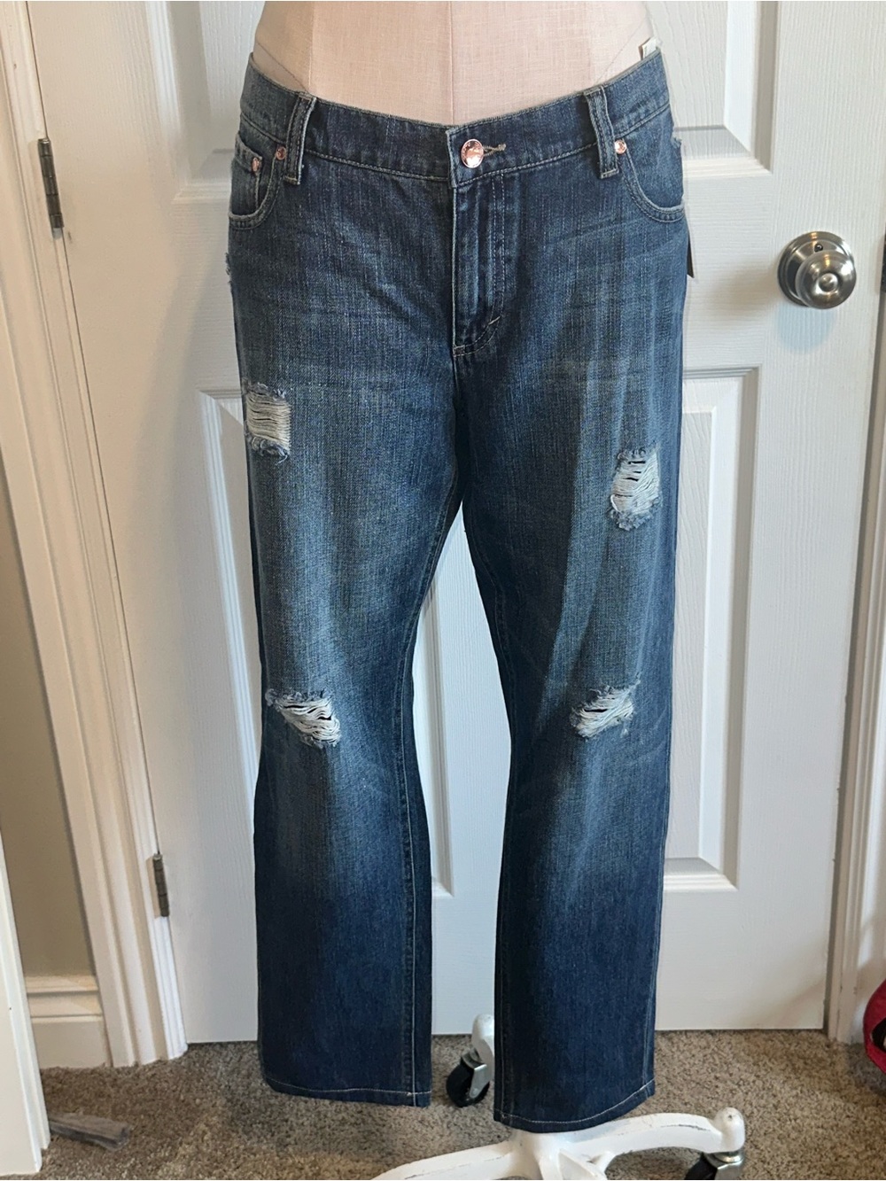 Rachel Roy Distressed Blue Jeans